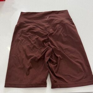 Brown High-Waisted Biker Shorts